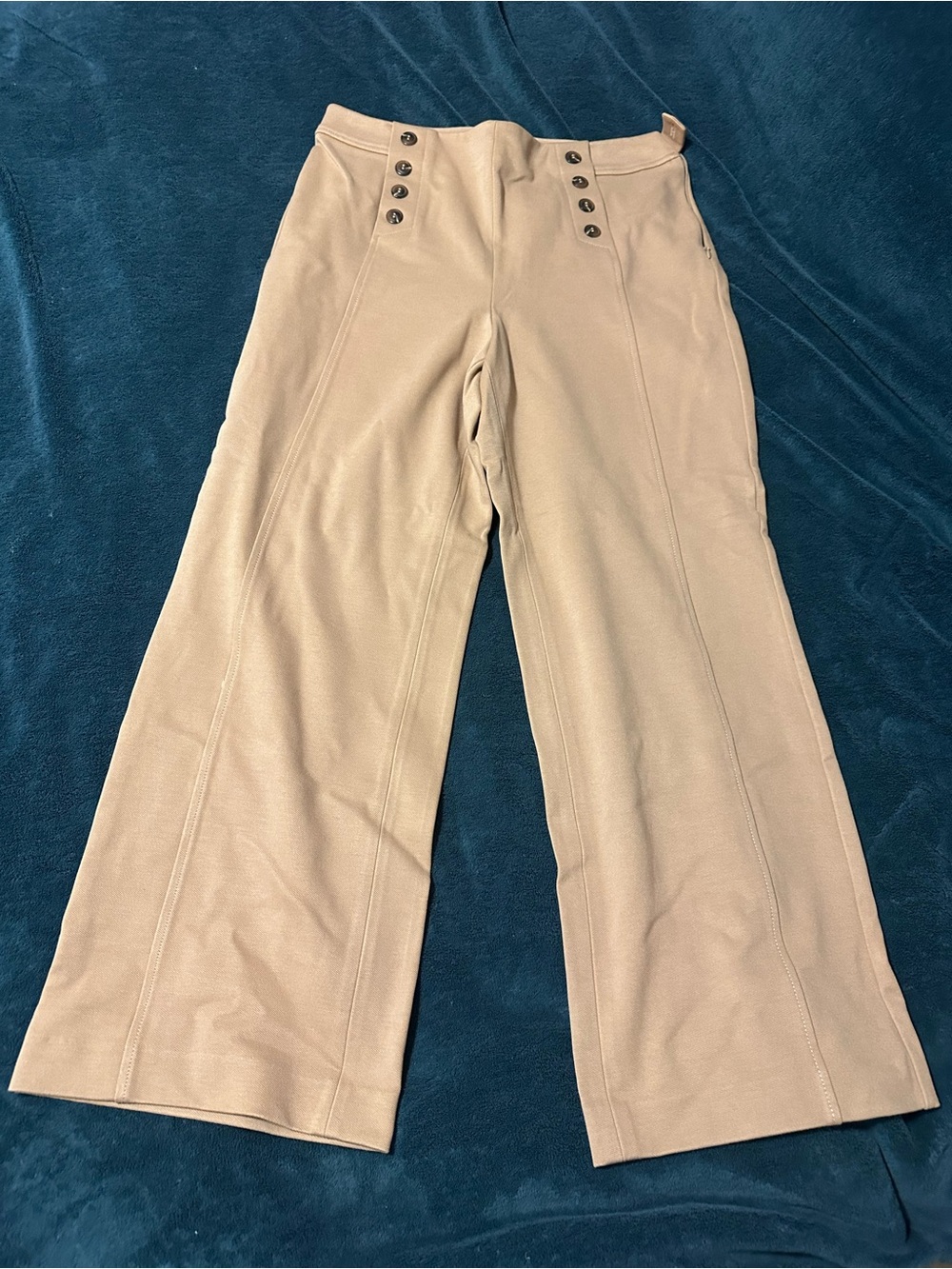 Talbots Women’s High-Waist Wide Leg Pants - Beige